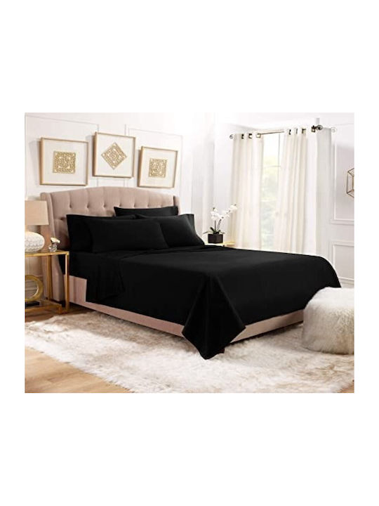 MayHome Sheet Sets Double 200x240cm. Black 4pcs