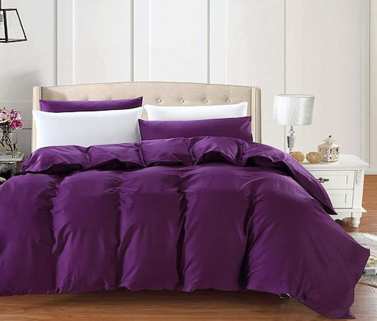 MayHome Duvet Set King Size 260x240cm Purple Dark 3pcs 350 GSMGsm