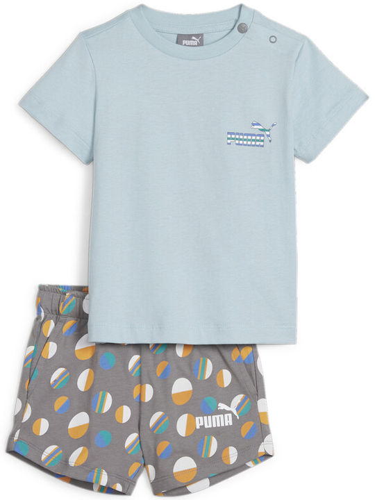 Puma Kinder Set mit Shorts Sommer 2Stück Hellblau