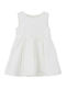 Girls Sleeveless Satin Dress For Flower Girls Off-White