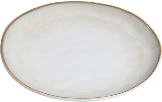 Estia Vignette Stoneware Plate Shallow Ceramic White with Diameter 21cm