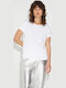 Women's Summer Blouse Cotton Short Sleeve White
