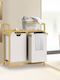 ML-Design Laundry Basket Wooden Folding White