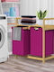 ML-Design Laundry Basket Wooden Folding Purple