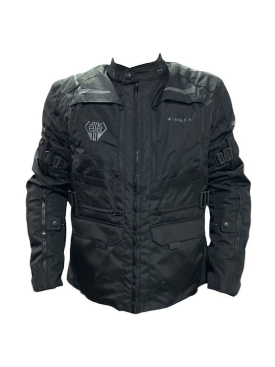 Winger Men's Motorcycle Jacket Cordura 4 Seasons Black