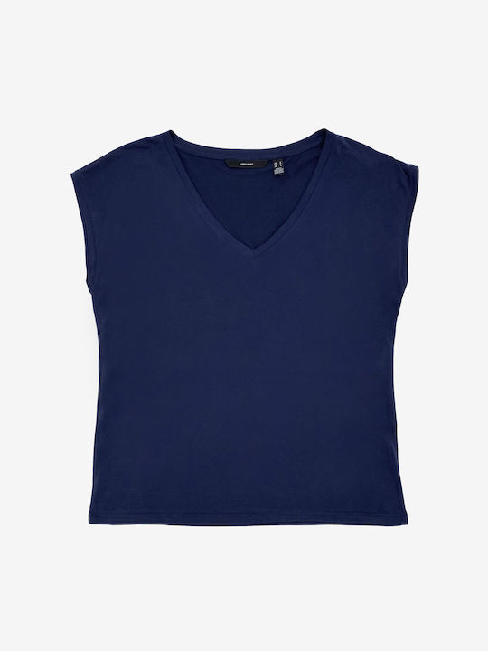 Vero Moda Damen Sommerliche Bluse Ärmellos Navy...