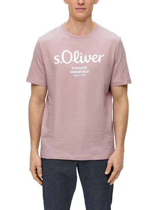 S.Oliver T-shirt Bărbătesc cu Mânecă Scurtă Pink