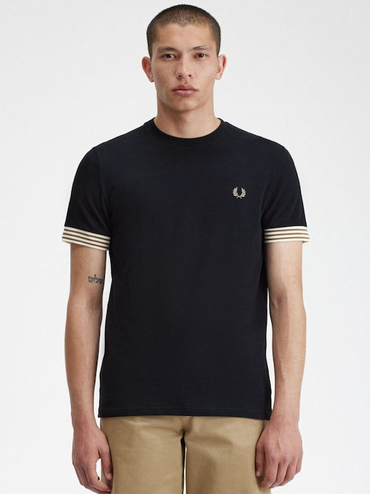 Fred Perry Ανδρική Μπλούζα Κοντομάνικη Μαυρο