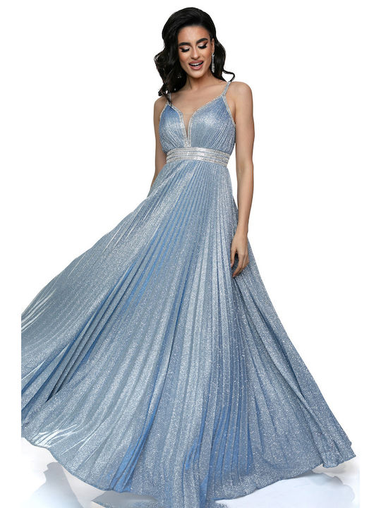 RichgirlBoudoir Maxi Βραδινό Φόρεμα Strapless Γαλάζιο