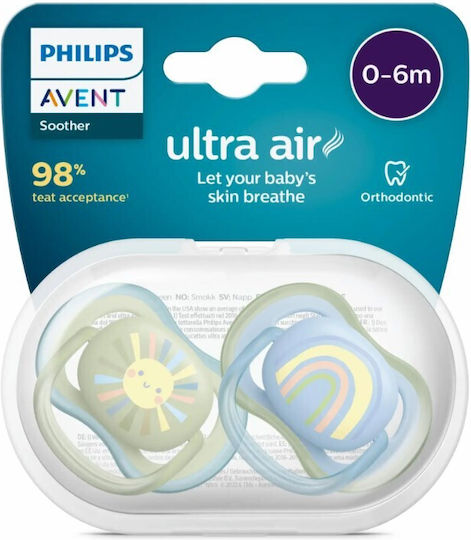 Philips Ultra Air Ορθοδοντικές Πιπίλες Σιλικόνης για 0-6 μηνών 2τμχ