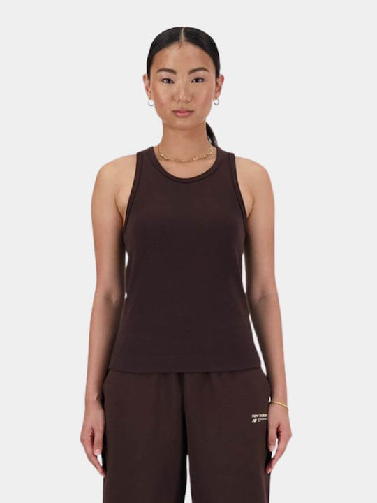 New Balance Damen Sportliche Bluse Ärmellos Braun