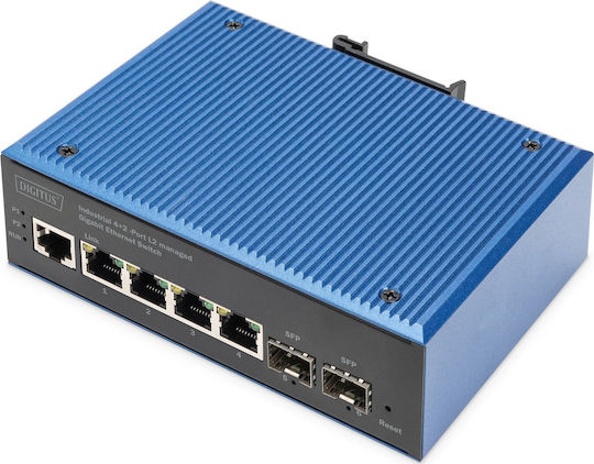 Digitus DN-651154 Managed L2 Switch με 4 Θύρες Gigabit (1Gbps) Ethernet και 2 SFP Θύρες