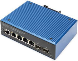 Digitus DN-651155 Managed L2 PoE Switch με 4 Θύρες Gigabit (1Gbps) Ethernet και 2 SFP Θύρες