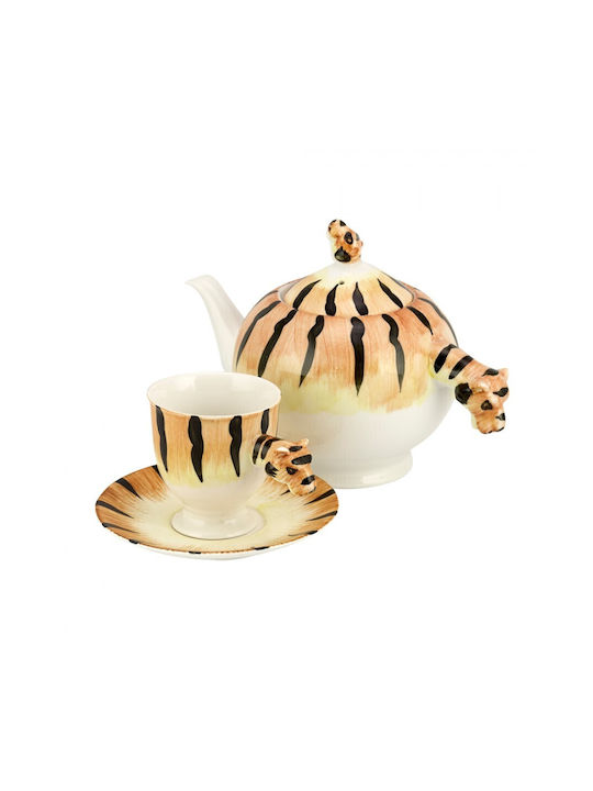 WM Collection Tea Set with Cup Porcelain Yellow 1350ml 9pcs