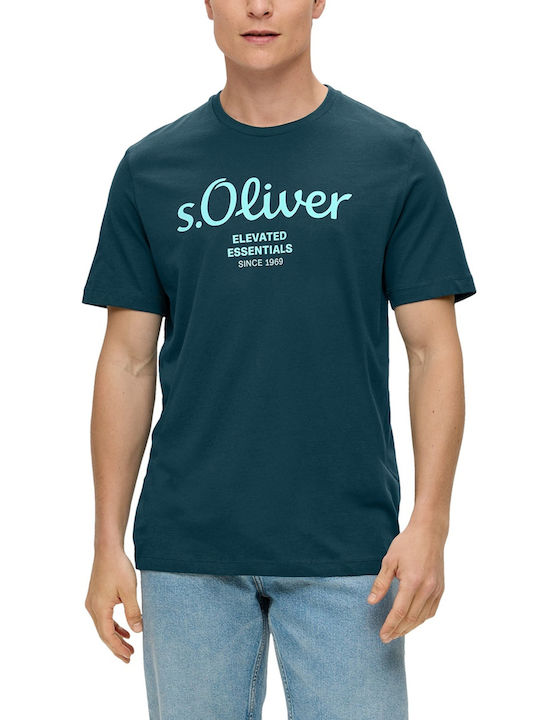 S.Oliver Men's Short Sleeve T-shirt Blue