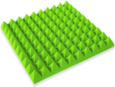 Mega Acoustic Panou fonoabsorbant (1buc) în design Piramidă 50cm x 50cm x 5.5mm în culoarea Verde