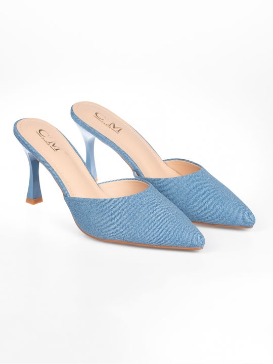 Issue Fashion Mules cu Mare Toc în Albastru Culoare