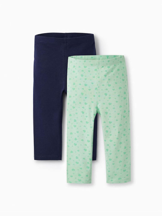 Zippy Set of Kids Long Leggings Green