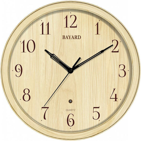 Bayard Wall Clock Wooden Brown