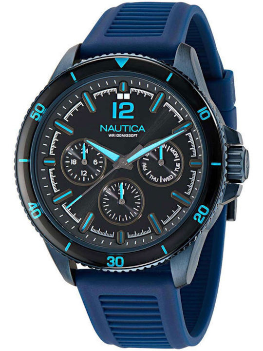 Nautica Ανδρικό Ρολόι 46mm Μπαταρίας με Μπλε Καουτσούκ Λουράκι