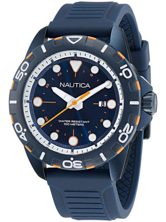 Nautica Ανδρικό Ρολόι 44mm Μπαταρίας με Μπλε Κα...