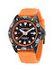 Nautica Watch Battery with Orange Rubber Strap