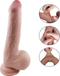 Passion Labs Oliv Doppelter Dildo mit Hoden Flesh