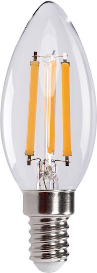 Kanlux LED-Lampe 5.9W 97mm für Fassung E14 und Form C35 Warmes Weiß 806lm Dimmbar