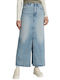 G-Star Raw Denim Hohe Taille Maxi Rock in Blau Farbe