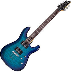 Schecter C-6 Plus Electric Guitar with Case Ocean Blue Burst