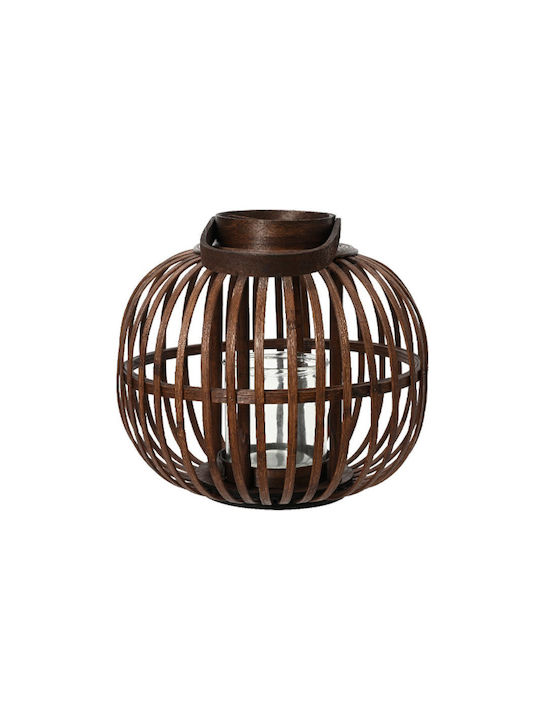 Kaemingk Wooden Lantern Brown 29x29x26cm