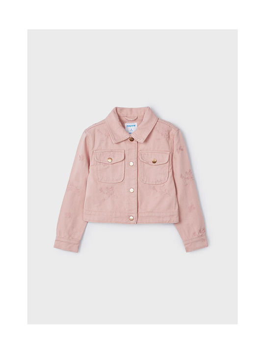 Mayoral Kids Denim Jacket Pink