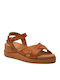 Flache Sandalen für Damen in Braun Farbe