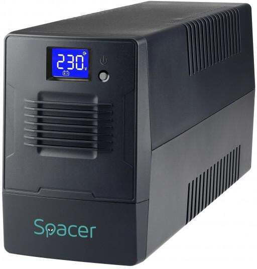 Spacer SPUP-800D-LIT01 UPS Line-Interactive 800VA 480W με 2 Schuko Πρίζες