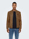 Leather Jacket Biker Brown