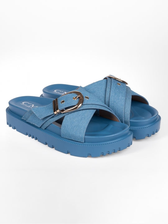 Issue Fashion Women's Flat Sandals in Blue Color