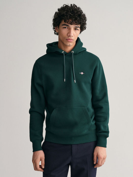 Gant Sweatshirt with Hood Green