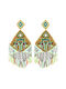 Boho Aztec Earrings In Green