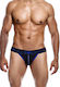 Noir Handmade Jockstrap Sexy pentru bărbați Albastru