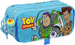 Fabric Light Blue Pencil Case Toy Story Ready with 2 Compartments