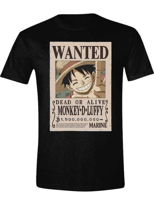 PCMerch Luffy T-shirt One Piece Μαύρο Βαμβακερό