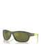 Unisex Sunglasses with Horn-Rimmed Frame Military Lime