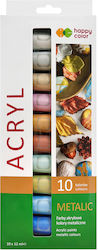 Happy Color Set Acrylfarben Metallic 10 Stück