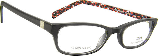 Max Acetate Eyeglass Frame Black LX1089 BLK