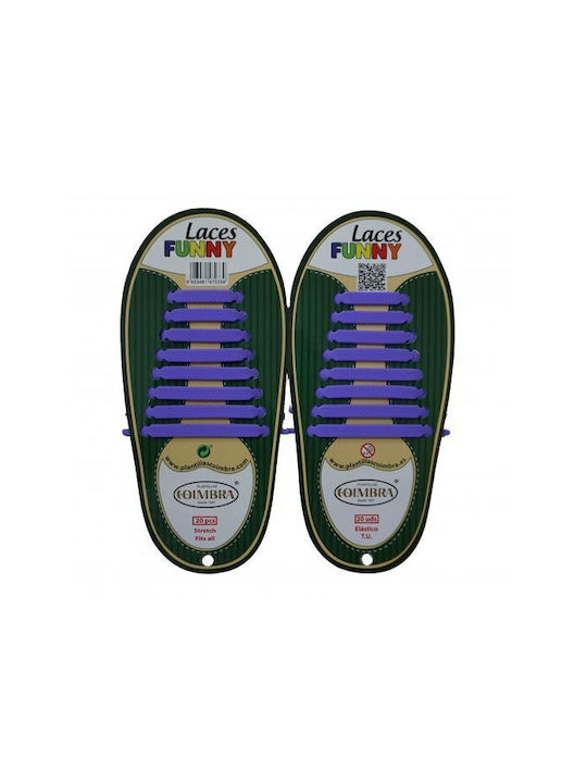 Coimbra Funny Laces Șireturi de Pantofi Anvelope Violet 20buc