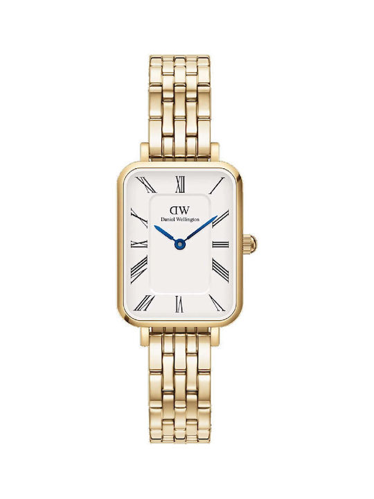 Daniel Wellington Quadro Watch with Gold Metal Bracelet