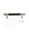 Perfect Handle Furniture made of Metallic chrome-black ICP-14005-992mm 1pcs