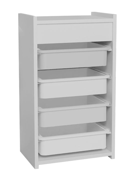 Pakketo Drawers Wooden in White Color 4 Slots 45x30x78cm