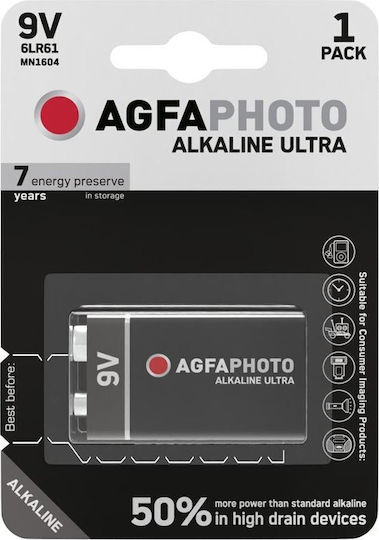 AgfaPhoto Ultra Alkaline Batterie 9V 1Stück