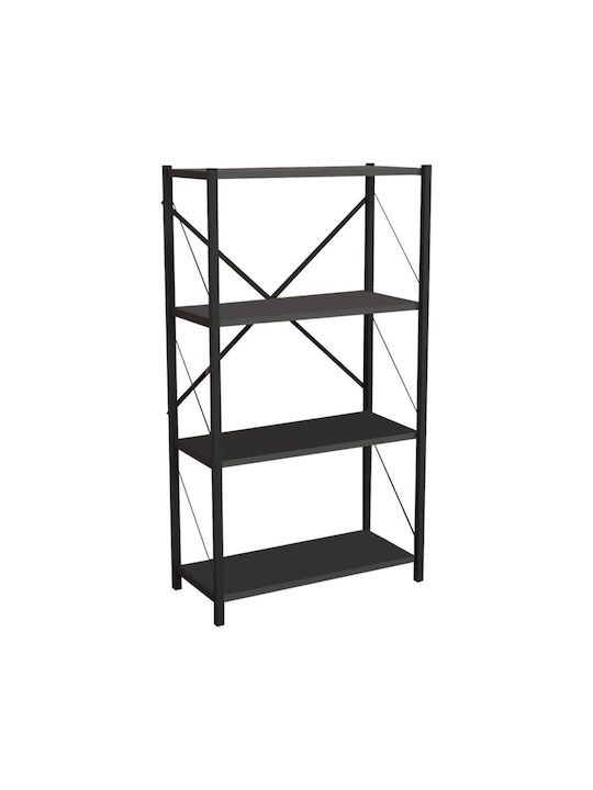 Bibliotecă Jackrey Charcoal-Black 60x30x114cm